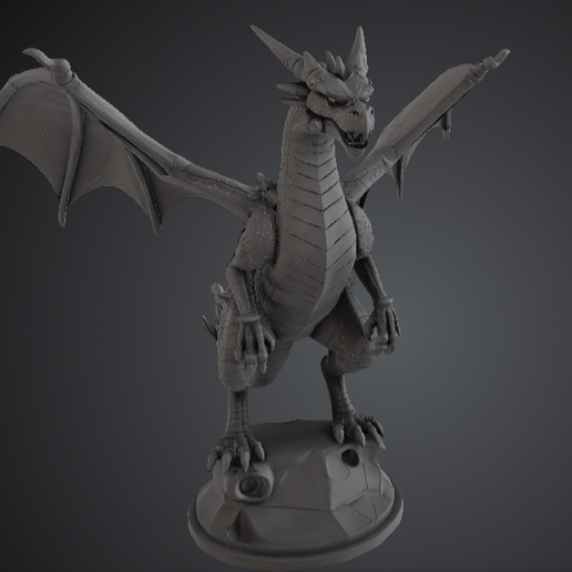 🐉 Dragon STL 3D Print – Epic Winged Dragon Statue – Fantasy Creature ...