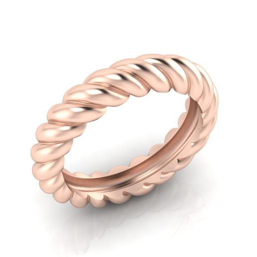 Rose Gold Twisted Cable Rope Eternity Band Ring