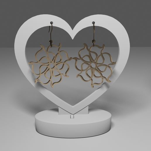 Mandala earrings 102 3D model