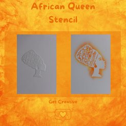 African-Queen-Stencil.png STL file African Queen Stencil・3D printer design to download