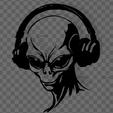 alien-con-audifonos-stl.png Decoration for Music Lovers