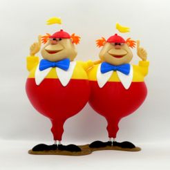 tweedle front1.jpg Archivo STL gratis Tweedledee y Tweedledum・Plan de la impresora 3D para descargar