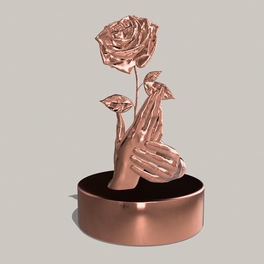 🤲 Escultura de manos que se sostienen y una rosa, Regalo de amor