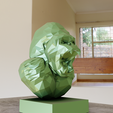 gorilla-head-bust-low-poly-1.png Gorilla head bust low poly 3d print stl file