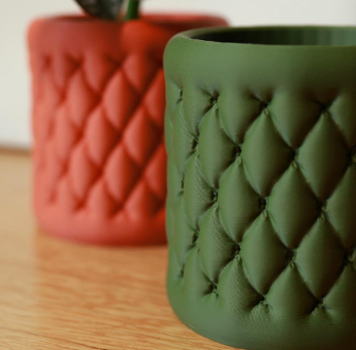 Tufted Planter - Decorative Flower Pot - Cushion Effect Home Decor - 3D Print STL File