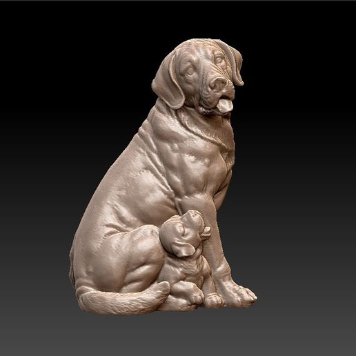 dogs sculpture 3D model