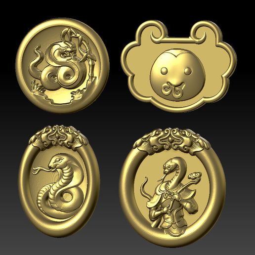 Snake Zodiac Pendant 5 3D model