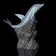 ShopA.jpg Dolphin on the rock STL 3D print model High-Polygon The file is easy to print without any supports!
