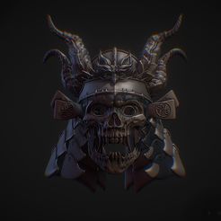 1.jpg OBJ-Datei Dämonischer Samurai-Helm・Vorlage für 3D-Druck zum herunterladen