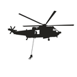 Skjermbilde-2023-02-15-222016.png Sea King  with rescue- Helicopter silhouette wall art