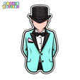 371_cutter.png GROOM IN TUXEDO COOKIE CUTTER MOLD