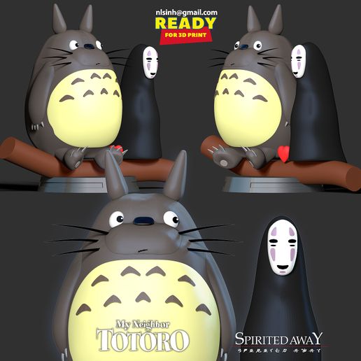 Totoro and No-Face 3D model
