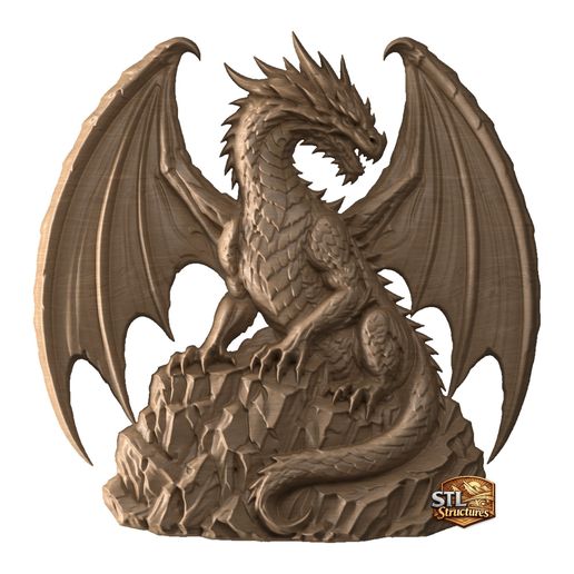 🐉 Dragon Guardian – CNC Wood Carving Relief STL for Router & 3D ...