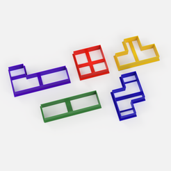 tetris cortantes.png Archivo 3D tetris cookie cutter - tetris cortante de galletas - PACK X5・Plan de impresión en 3D para descargar