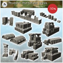 WB-MW-P01-Modern-fortified-base-pack-No.-1.jpg 3D file Modern fortified base pack No. 1 - Cold Era Modern Warfare Conflict World War 3 Afghanistan Iraq Yugoslavia・3D print object to download
