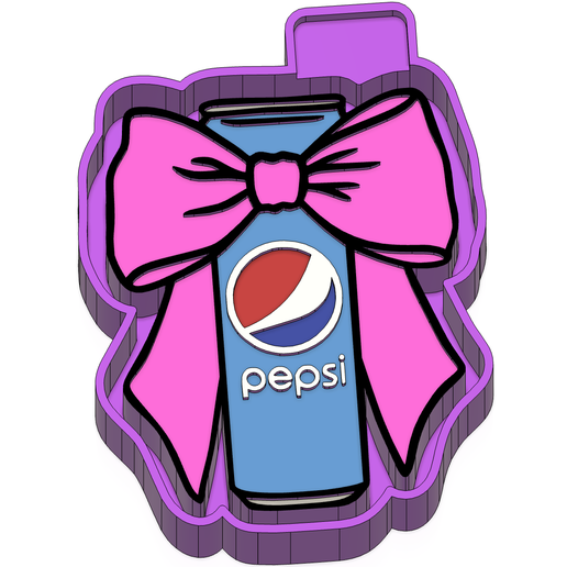 P4089.png Pepsi can with bow Freshie STL Mold Housing