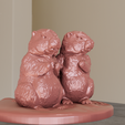 two-standing-marmots-3.png Two standing marmots stl 3d print file