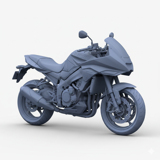 Suzuki Katana track ready motorcycle STL, motorcycle STL, motorcycle 3D model, pre supported motorcycle STL, motorbike, classic motorcycle STL, biker figure STL, dual sport motorcycle STL, print ready motorcycle STL, motorcycle statue, FDM friendly motorc