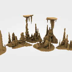 scatter-scene-render-1.png Archivo STL paisaje de cuevas de estalactitas y estalagmitas・Diseño de impresora 3D para descargar