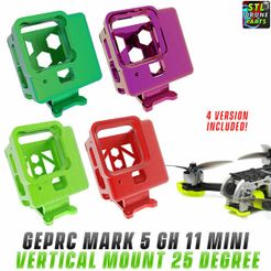 geprc-mark-5-hd-vertical-mount-1.jpg GEPRC MARK5 HD / MARK5 Gopro Hero 11 Mini Vertical Mount 25 Degree