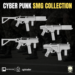 1.png STL file Cyber Punk SMG Collection for Action Figures・Model to download and 3D print