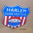 harlen-globetrotters-escudo-equipo-baloncesto-logotipo.jpg Harlen Globetrotters, shield, badge, logo, poster, sign, 3d printing, players, court, ball, ball