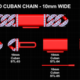 10mm-cuban-chain-bracelet-full-diamond-preview01.png 10mm de largura FULL LOCK BOX CUBAN Link Chain - modelo de impressão 3D SOLID