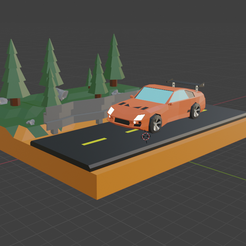 diorama1.PNG Descargar archivo STL gratis Diorama de coche de careras 3D • Modelo imprimible en 3D, cebriian95