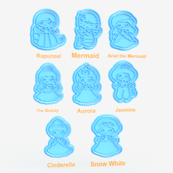 Screenshot_1.png 3D file Disney princess cookie cutter set of 8・Design to download and 3D print