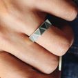 5.1.jpg Triangular Faceted Oxidised Silver Ring Band
