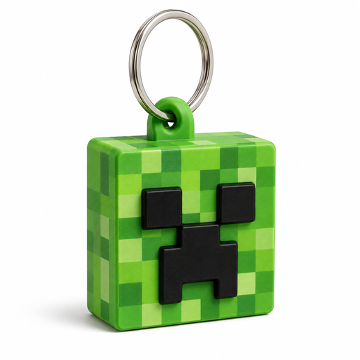 Pixel Monster Square Keychain | 3D Printable STL