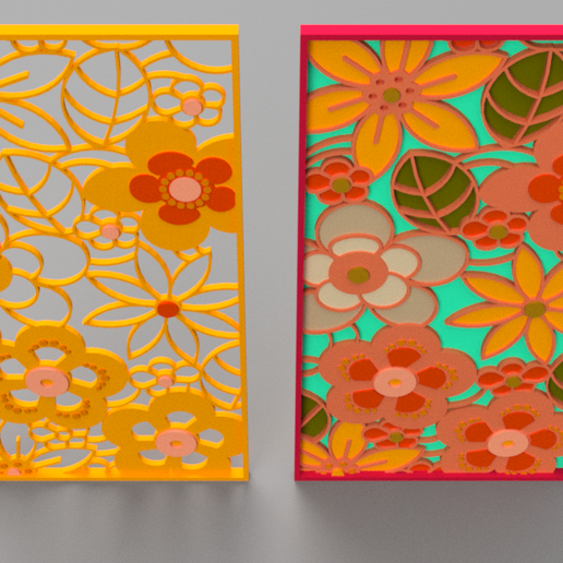 Panel-0302.png Download file panel 03 - flowers • 3D printing design, khaleel_mas
