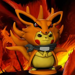 teste_kyubi.jpg Archivo STL Pikachu Kyuubi cosplay・Idea de impresión 3D para descargar