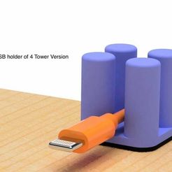 1.jpg Free STL file USB holder of 4 towers Ver・3D printable model to download