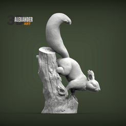 squirre-l1.jpg Archivo STL Ardilla en un árbol Modelo de impresión 3D・Plan de impresión en 3D para descargar