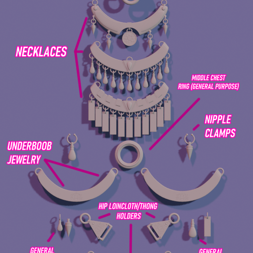 SEXY HAREM GIRL JEWELRY SET 1 3D model