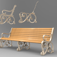 All.235.png Süslü Viktorya Dönemi Park Bankı 3D Modeli | Barok Kaydırma