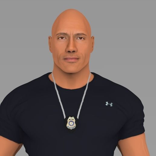 Dwayne The Rock Johnson Fast and Furious ready for full color 3D printing 3D model