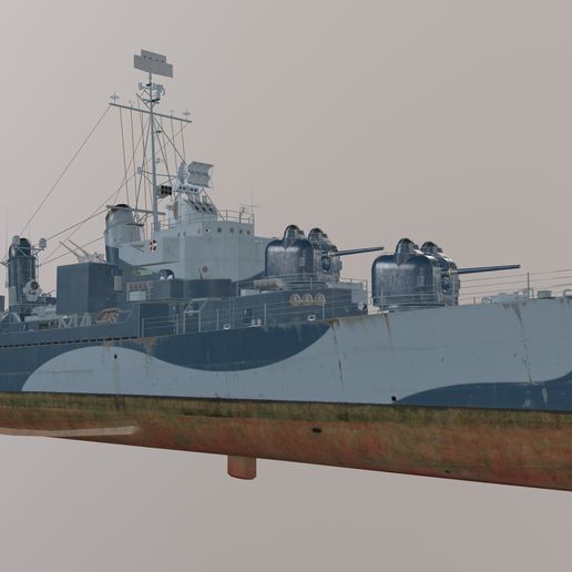 USS Willis A Lee Low-poly 3D model 3D model