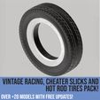 Tires_page-0015.jpg Pack of vintage racing, cheater slicks and hot rod tires for scale autos and dioramas! Scalable models
