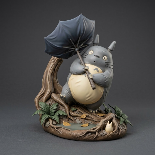 Totoro — The Wind Took My Umbrella | Studio Ghibli Diorama STL