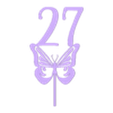 27 + mariposa.stl Topper 27 butterfly
