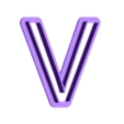 V_Ucase.stl cookie cutter alphabet letters Arial font - cookie cutters