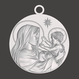 11.png Pingente Mãe Maria e Menino Jesus, Medalhão Religioso, Sagrada Família, Presente Espiritual
