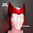 Scarlet-Witch-1-1.png 3D file Scarlet Witch - Comic Headpiece・Design to download and 3D print