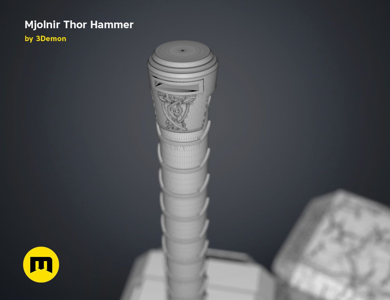 Thor-Mjolnir_NEW-render-scene-mesh-2.jpg Fichier 3D Marteau Mjolnir (Amour et Tonnerre)・Design imprimable en 3D à télécharger, 3D-mon