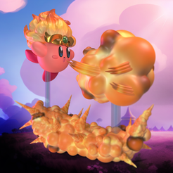 Kirbyrender.png Archivo STL Kirby Fire Abbilitties - Fan Art- readytoprint・Objeto imprimible en 3D para descargar