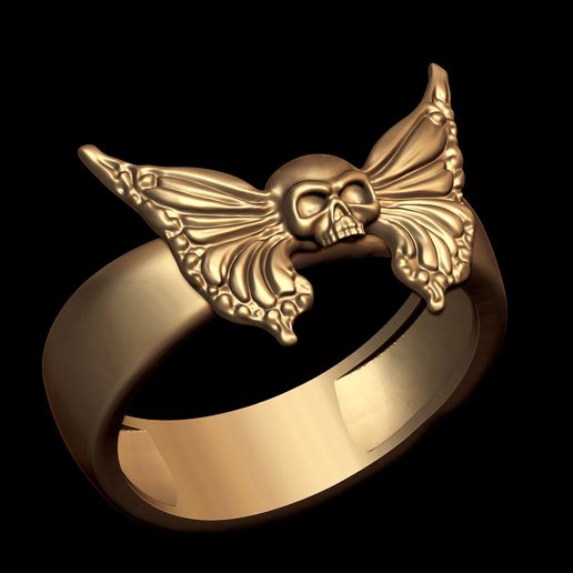 dasd.jpg Winged Skull Biker Ring