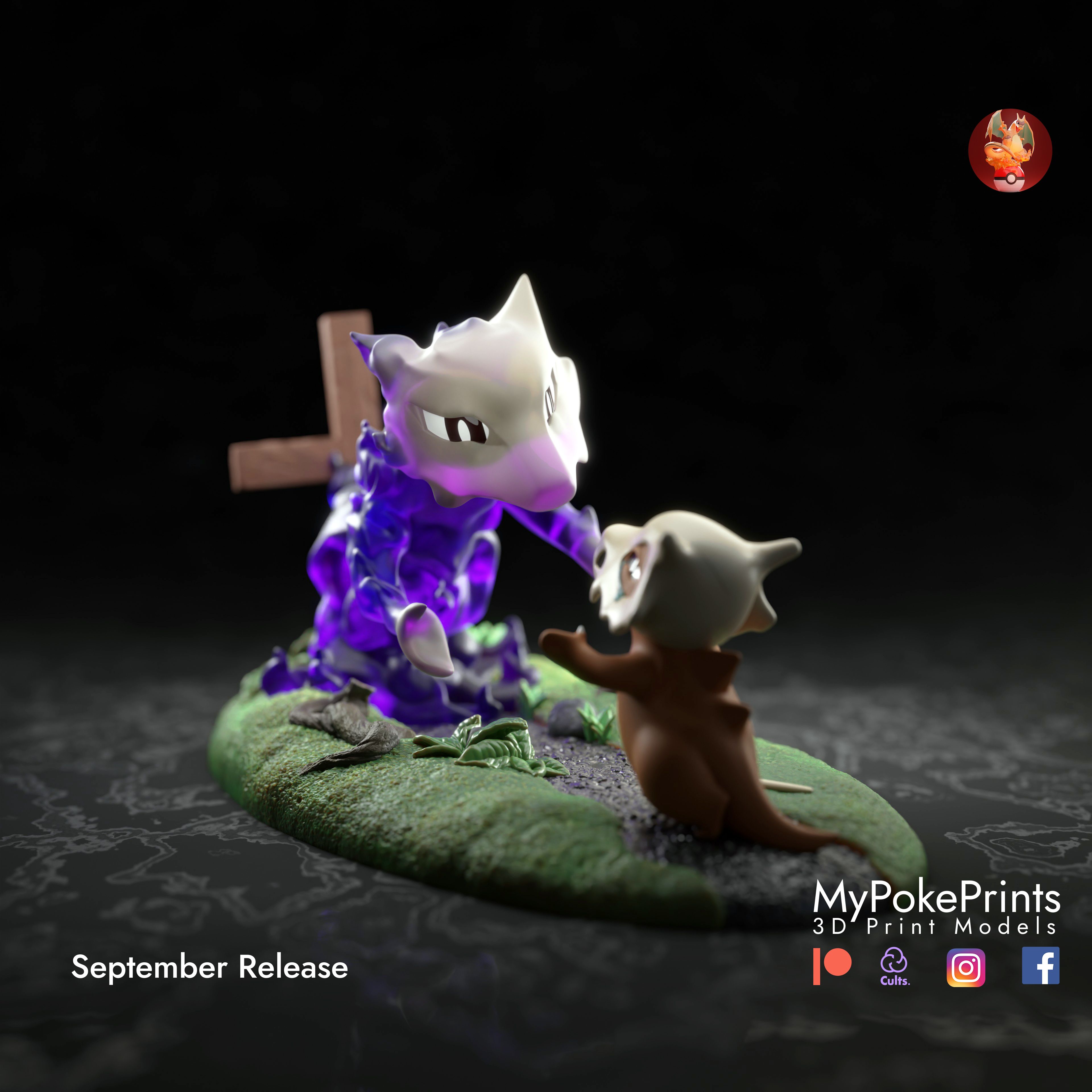 3D-Datei Cubone und Mutter Statue kostenlos・Design zum 3D-Drucken zum ...