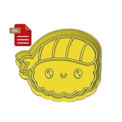 231456655_348972000280427_7661496587640723908_n.jpg Archivo 3D Cortador de galletas Kawaii Sushi con sello Archivo STL・Diseño de impresora 3D para descargar